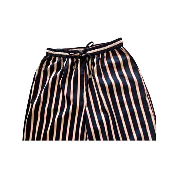 Madisonne Womens Blue Striped Drawstring Wide leg Pants Size S - Picture 8 of 14